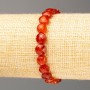 Carnelian Bracelet with Natural Stone Granulated Coin Beads, 8x5mm, Stretch, 18cm