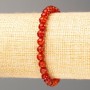 Carnelian Bracelet with Natural Stone, Faceted Beads 6mm, 18cm (Stretch)