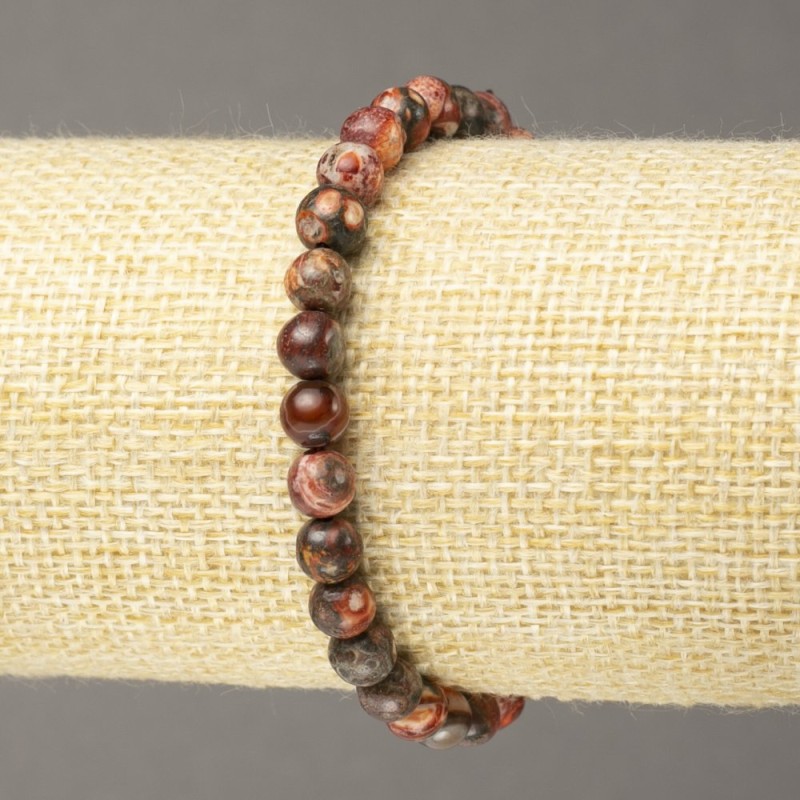 Elastic Bracelet Ocean Jasper Smooth Bead, 6mm diameter+