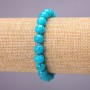 Bracelet Turquoise (loose) smooth bead, diameter 8(±)mm on elastic, length 18cm