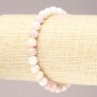 Elastic bracelet with natural stone Pink Opal smooth beads, diameter 6" (±) mm