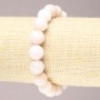Elastic bracelet with natural stone Pink Opal smooth beads, diameter 10(±)mm