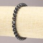 Elastic bracelet with natural iolite beads, smooth round bead diameter 6.5 mm