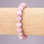 Kunzite Natural Stone Bracelet on Elastic, smooth beads, diameter 10(±)mm, length 18cm