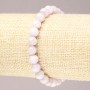 Elastic bracelet with natural Kunzite round beads, 7.5 mm diameter