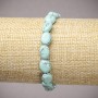 Turquoise Bead Bracelet on Elastic, Smooth Oblong Beads 10x8mm, Length 18cm