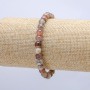 Elastic bracelet made of Botswana natural stone smooth 6mm beads, circumference 18 cm +
