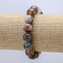 Elastic Bracelet with Botswana Agate Natural Stone, 12mm diameter ±, circumference 18cm+