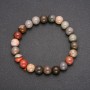 Jasper Natural Stone Bracelet on Elastic, Smooth Beads, 8 mm Diameter, 18 cm Circumference
