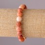 Bracelet Selenite on elastic smooth beads, diameter 8mm, circumference 18cm