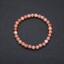 Bracelet with Natural Stone Selenite on Elastic Cord Smooth Beads, 7mm (±) diameter, 18cm circumference