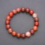 Bracelet made of natural stone Red Rutile Quartz on elastic, smooth bead, diameter 10(±)mm, length 18cm