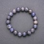 Bracelet with natural iolite on elastic cord, smooth beads, diameter 10(±)mm, circumference 18cm