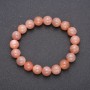 Bracelet with natural selenite on elastic cord smooth beads, diameter 10(±)mm, circumference 18cm