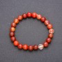 Bracelet with Rutile Quartz on Elastic Band, smooth beads, diameter 8(±)mm, length 18cm