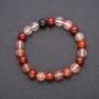 Bracelet with Natural Stone Rutile Quartz Assortment on Stretch Band, Smooth Bead, diameter 8(±)mm, length 18cm