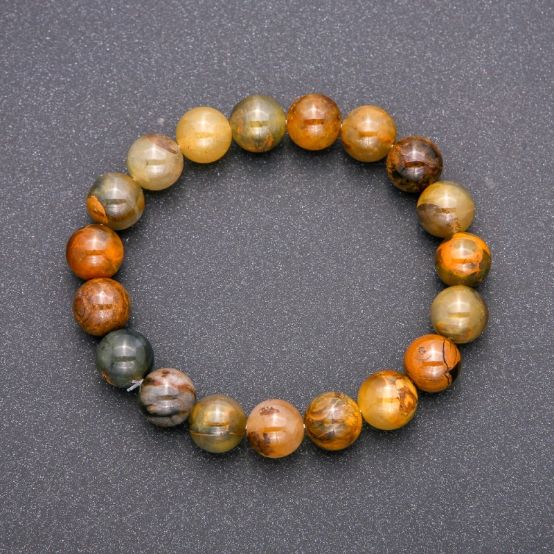 Bracelet with Petersite on elastic cord, smooth beads, diameter 10(±)mm, circumference 18cm