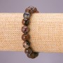 Bracelet with natural petesite on elastic cord, smooth bead, diameter 10(±)mm, circumference 18cm
