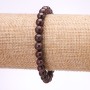 Bracelet with Garnet stone, smooth beads, 7mm diameter, 18cm length on elastic