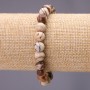 Bracelet made of natural jasper, smooth round beads, diameter 10(±)mm, on elastic cord, circumference 18cm