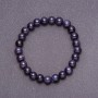 Bracelet with Aventurine Stone (synthetic) "Blue Sand of Cairo Night" smooth bead, diameter 8 mm (+-) on elastic, wrist circumference 18 cm
