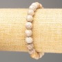 Bracelet of Petrified Coral, faceted bead, diameter 8mm ±, length 18cm (stretch)