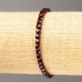 Garnet Bracelet with Natural Stone - Faceted Cube, 4mm diameter, Stretch 18cm
