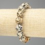 Dalmatian Jasper Bracelet (artificial acrylic) smooth bead, diameter 12.5 mm ±, length 18 cm (stretch)