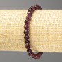 Bracelet Rubellite Tourmaline Natural Stone Bead Diamond-cut Round 6mm, 18cm Length (Stretch)