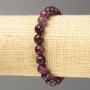 Bracelet Rubellite Tourmaline natural stone faceted bead, diameter 8mm±, length 18cm (stretch)