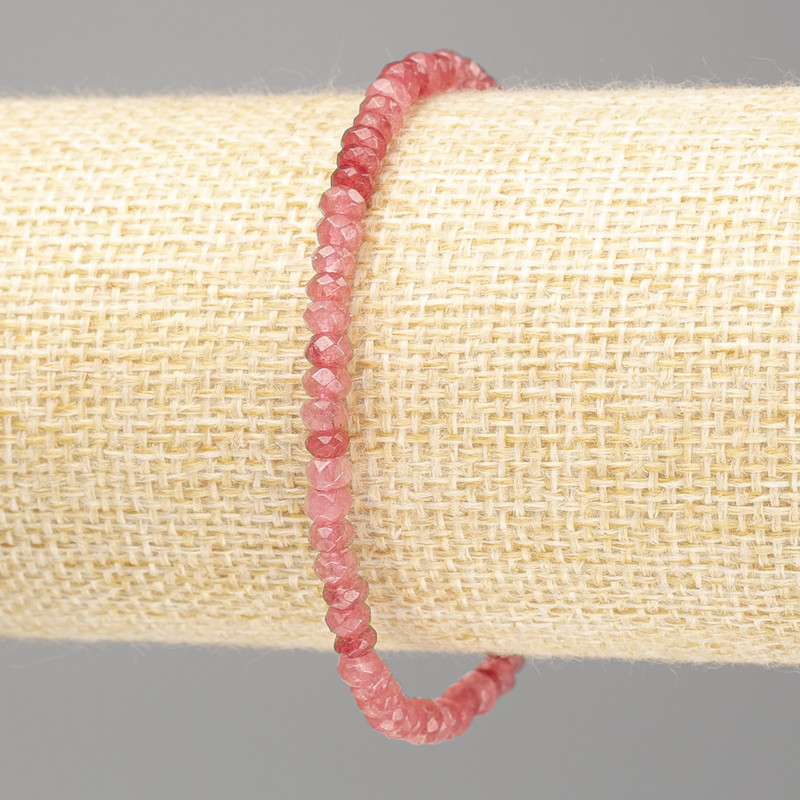 Bracelet Turmaline (single) faceted rondelle, diameter 4x3mm, length 18cm (stretch)