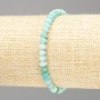 Amazonite Bead Bracelet on Stretch Cord, Garneted Rondelle Natural Stone, 5x3.5mm+-, length 18cm
