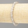 Bracelet Labradorite Faceted Bead Natural Stone on Thread, Diameter 6mm±, Length 18cm (Stretch)