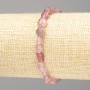 Bracelet Strawberry Quartz Natural Stone Beaded, diameter 8x10mm±, length 18cm (stretch)