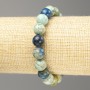 Bracelet Chrysocolla Larimar Smooth Bead Natural Stone, 10mm diameter ±, length 18cm (stretch)