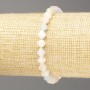 Morganite Natural Stone Bracelet Diamond-shaped 6x6mm, 18cm (stretch)