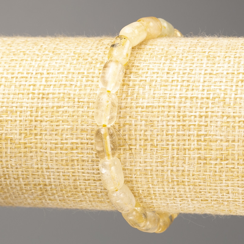 Bracelet made of natural citrine barrel beads, diameter 9x6mm, length 18cm (stretch)