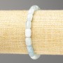 Bracelet of Aquamarine Natural Stone Barilo Beads, 9×6 mm, 18 cm (stretch)