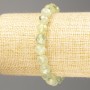 Bracelet with natural prehnite, faceted round bead, diameter 8mm ±, length 18cm (stretch)