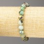 Bracelet with Chrysocolla and Lazurite natural stone, faceted Lazulite bead, 8mm diameter, 18cm length (stretch)