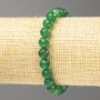 Bracelet with Natural Chrysoprase, faceted round beads, 8mm diameter, stretchy, 18 cm length