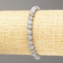 Bracelet of Natural Aquamarine, faceted bead on elastic thread, diameter 5mm ±, length 18cm (stretch)