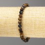 Bracelet with natural stone Tiger Eye, Falcon's Eye and Bull's Eye, faceted beads, diameter 6mm, length 18cm (stretch)