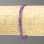 Bracelet of Toned Quartz Stone (Single) Amethyst Lilac Faceted Rondelle, 4x3 mm, length 18 cm (stretch)