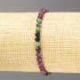 Bracelet with natural Zoisite, faceted sphere 4mm diameter, length 18cm (stretch)