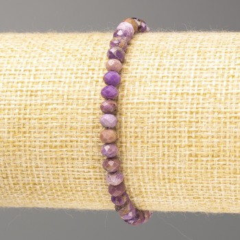 Bracelet with natural Phosphosiderite, faceted rondelles, diameter 5×3.5 mm, length 18 cm (stretch)