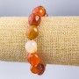 Carnelian Bracelet with natural stone, faceted, diameter 14×12 mm+, length 7.1 in (stretch)
