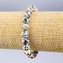 Dalmatian Jasper Bracelet (artificial acrylic) smooth beads, 8mm diameter ±, length 18cm (stretch)