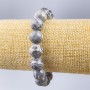 Bracelet Ocean Gray Howlite (synthetic acrylic) smooth bead, diameter 12mm, length 18cm (stretch)