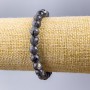 Larvikite Bracelet, smooth rounds, 8mm diameter ±, length 18cm (stretch)